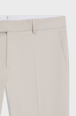 Slim-fit trousers in washable stretch cotton, Light Grey