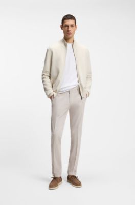 Slim-fit trousers in washable stretch cotton, Light Grey