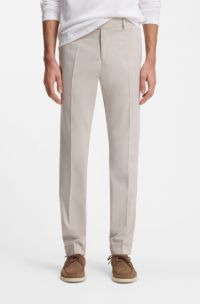 Slim-fit trousers in washable stretch cotton, Light Grey