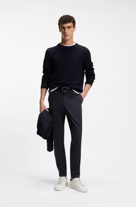 Slim-fit trousers in washable stretch cotton