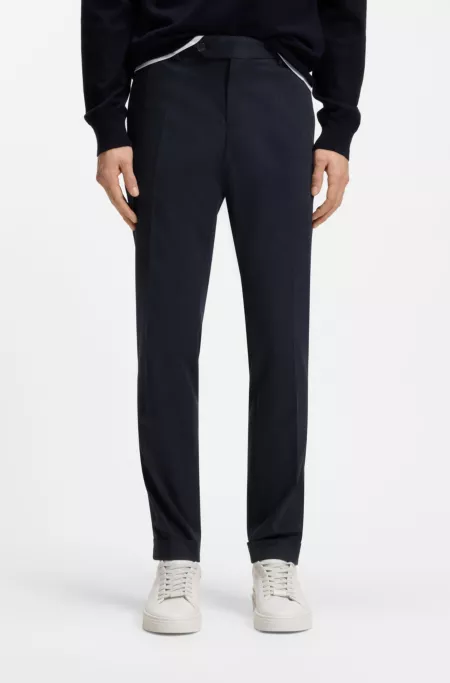 Slim-fit trousers in washable stretch cotton