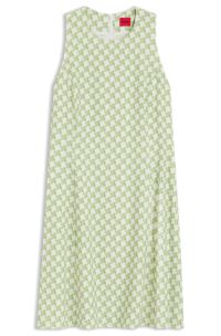 Sleeveless dress with geometric print, Light Green