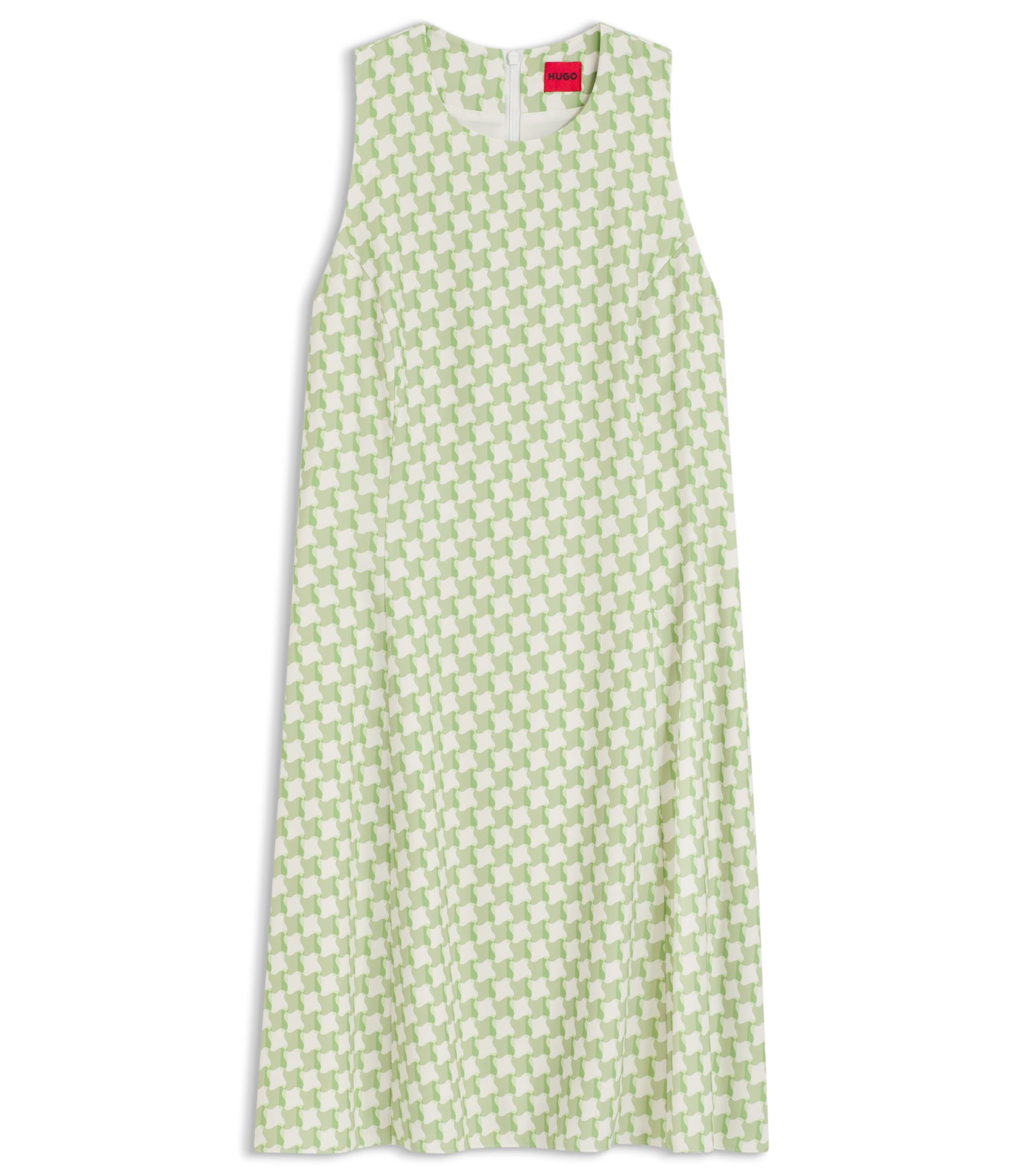 slim fit dress slacks Green And Blue Geometric Printed High Neck Mini Dress – AX Paris main image 1