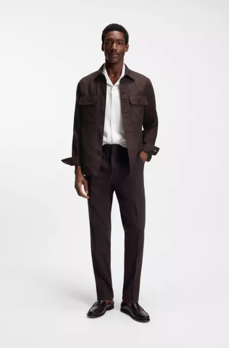 Relaxed-fit overshirt in linen