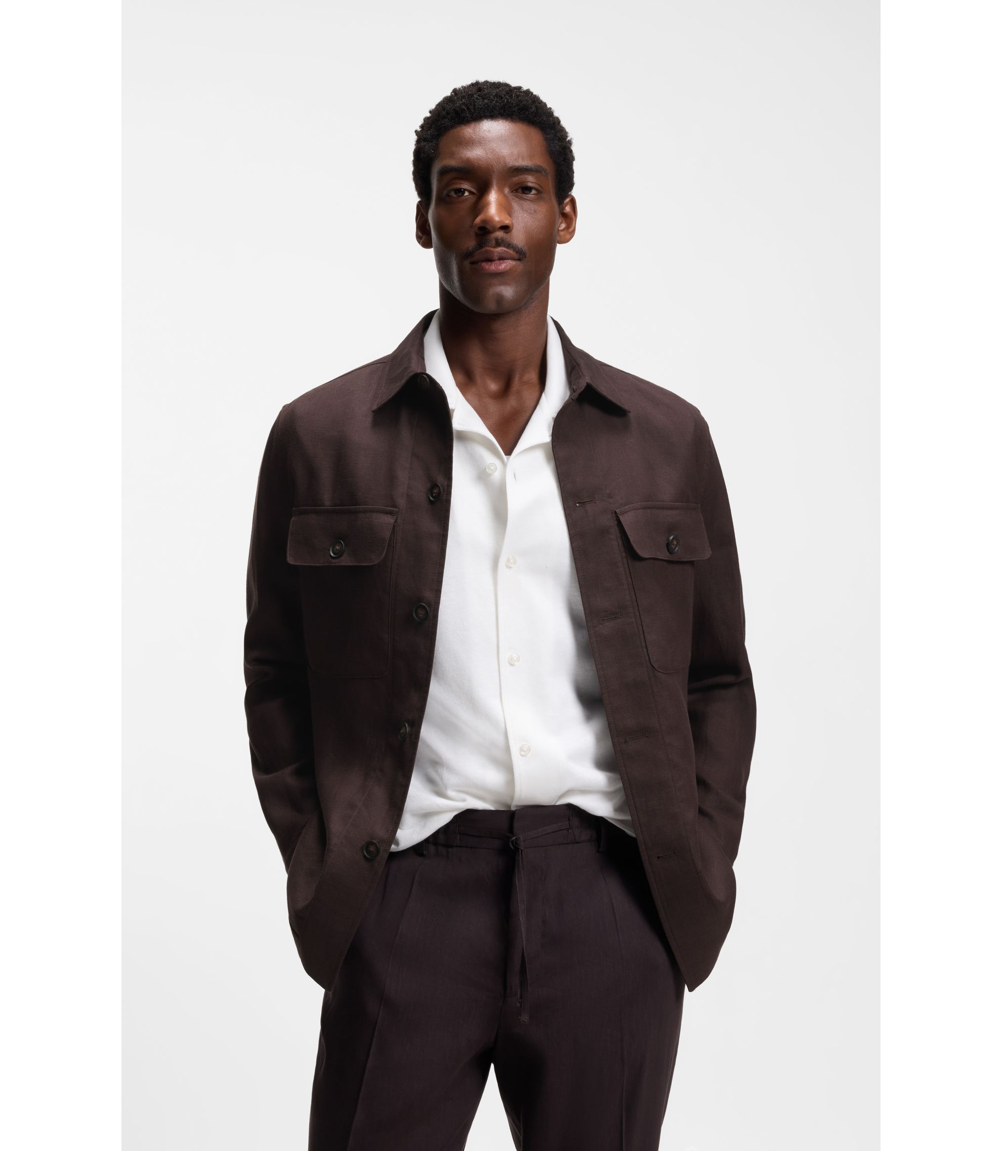 Relaxed-Fit Overshirt aus Leinen