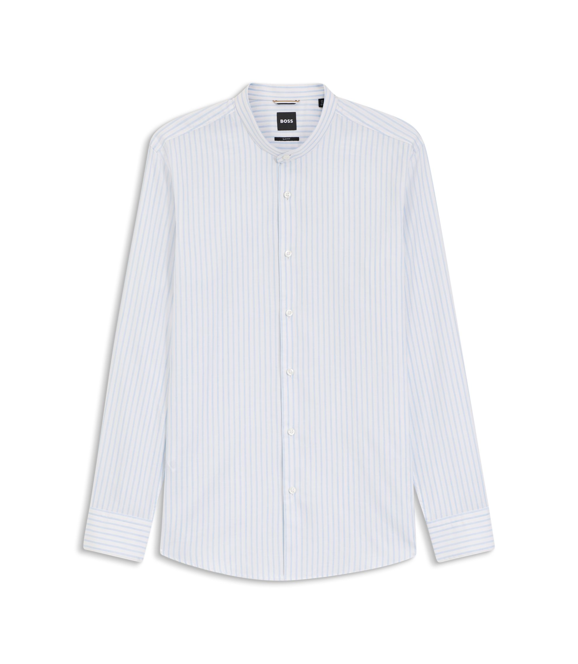 Slim-Fit Hemd aus Baumwolle mit Fischgrät-Streifen-Muster