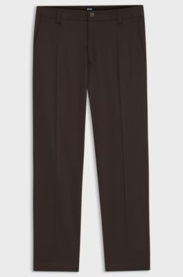 Straight-fit broek van stretchtwill, Donkerbruin