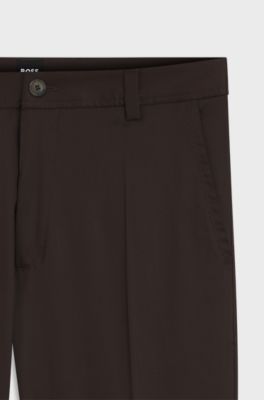 Straight-fit broek van stretchtwill, Donkerbruin