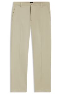 Straight-fit trousers in stretch twill, Beige
