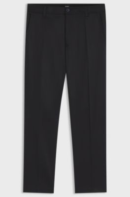 Straight-fit trousers in stretch twill, Dark Blue