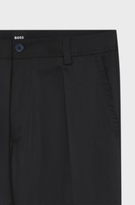 Straight-fit trousers in stretch twill, Dark Blue