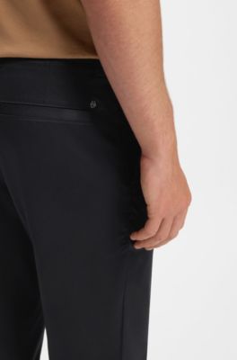 Straight-fit trousers in stretch twill, Dark Blue