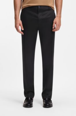 Straight-fit trousers in stretch twill, Dark Blue