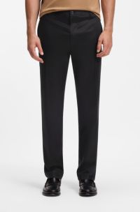 Straight-fit trousers in stretch twill, Dark Blue