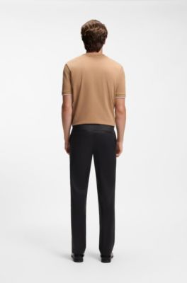 Straight-fit trousers in stretch twill, Dark Blue