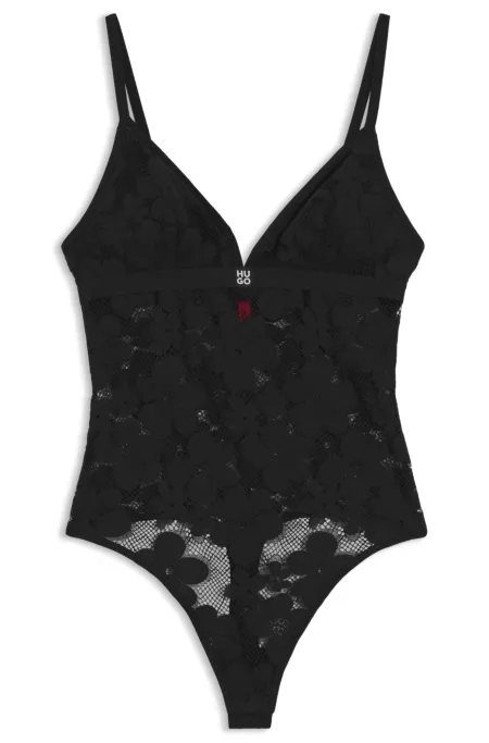 Body aus floraler Spitze mit Stack-Logo