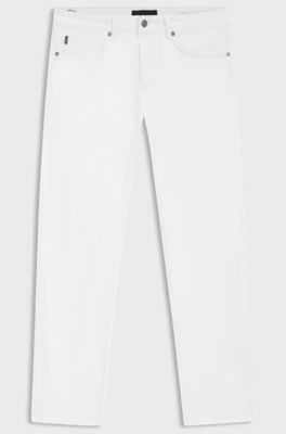 Maine Regular-Fit Jeans aus wei&szlig;em Soft-Motion-Denim, Wei&szlig;