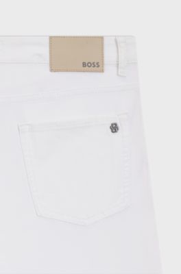 Regular-fit Maine-jeans van wit soft-motion denim, Wit