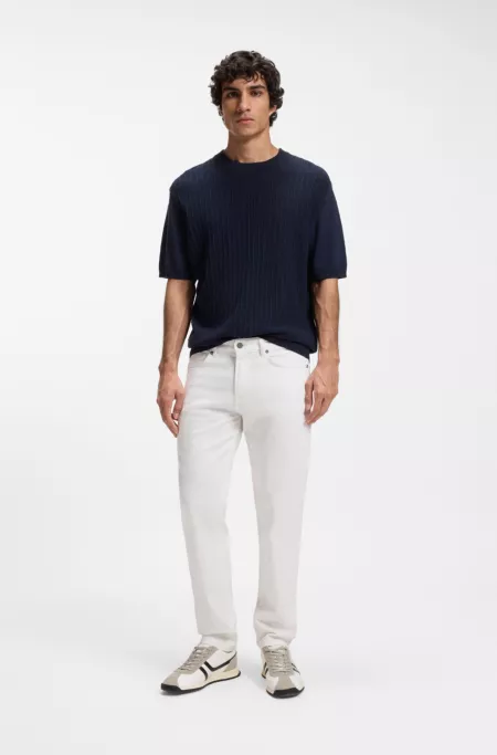 Maine Regular-Fit Jeans aus weißem Soft-Motion-Denim