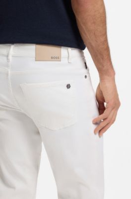 Maine regular-fit jeans in white soft-motion denim, White