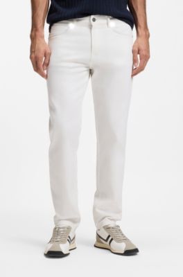 Maine regular-fit jeans in white soft-motion denim, White