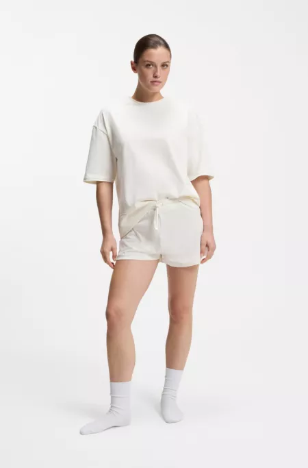 Stretch-cotton pyjamas with mesh logo inserts
