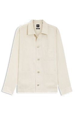 Relaxed-fit overshirt in Italian-made linen twill