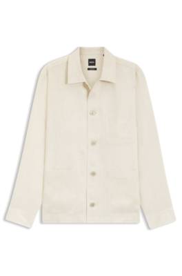 Boss Relaxed-fit overshirt in Italian-made linen twill linneskjortor herr – bild 4