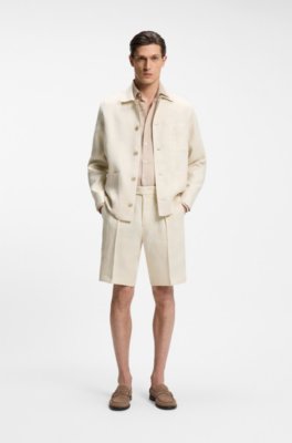 Boss Relaxed-fit overshirt in Italian-made linen twill linneskjortor herr – bild 2