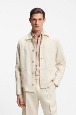 Relaxed-fit overshirt in Italian-made linen twill