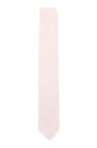 Jacquard-structured tie in linen and silk, light pink