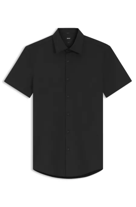 Slim-fit shirt in performance-stretch jersey