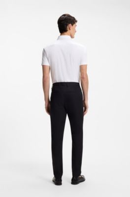 Camisa slim fit en punto t&eacute;cnico el&aacute;stico, Blanco