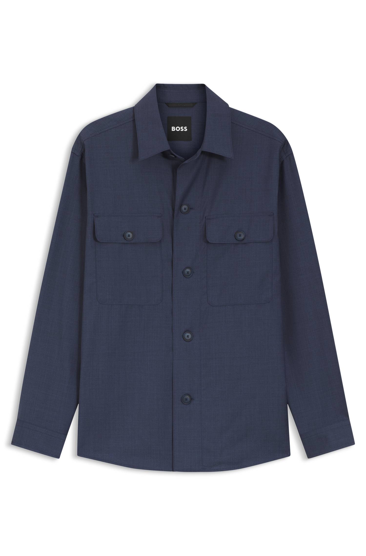 Boss Relaxed-fit overshirt in washable AirWool jackor herr – bild 4