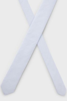 Cravate en coton et lin, bleu clair