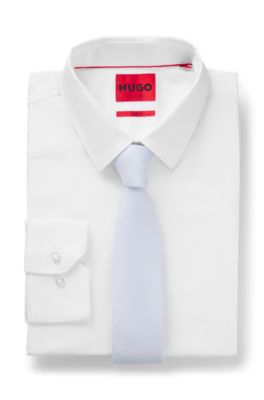 Stropdas van katoen en linnen, Lichtblauw