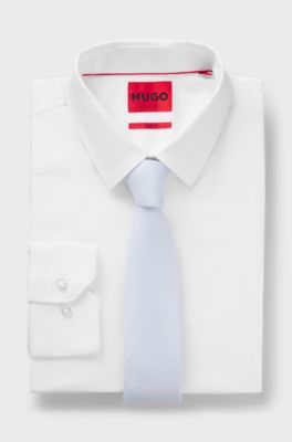 Tie in cotton and linen, Light Blue