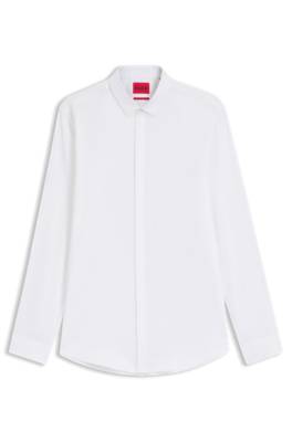 Hugo Slim-fit shirt in stretch cotton kostymskjortor herr – bild 4