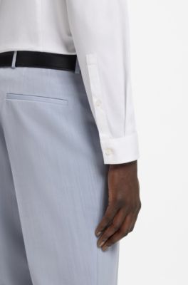 Slim-fit shirt in stretch cotton, White