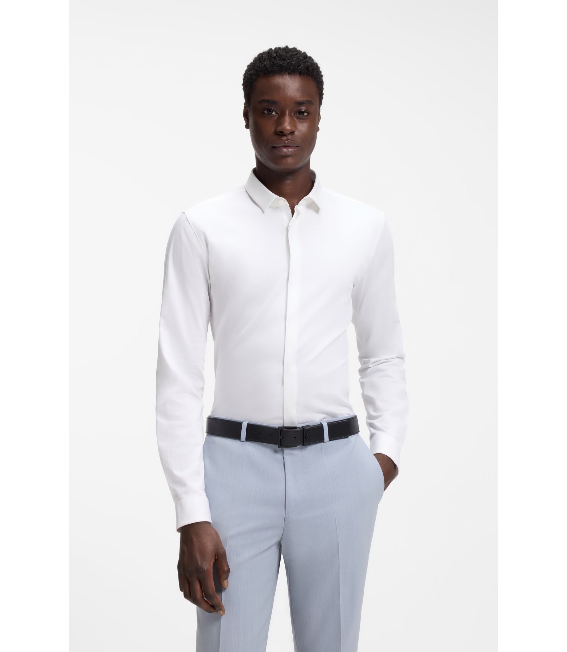 Slim-Fit Hemd aus elastischer Baumwolle