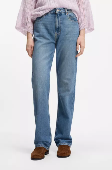 Jean Regular en denim bleu marbré