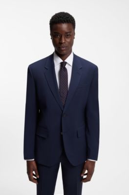 Corbata de seda con lunares tejidos en jacquard confeccionada en Italia, Azul estampado