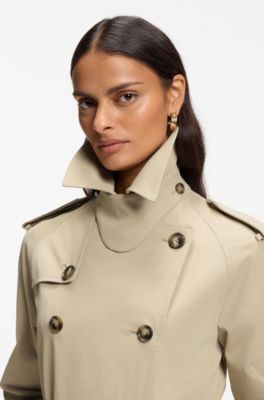 Trench con cintura, Beige