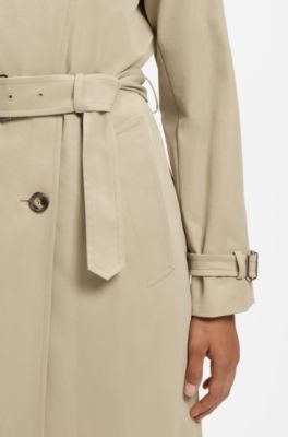 Trench con cintura, Beige