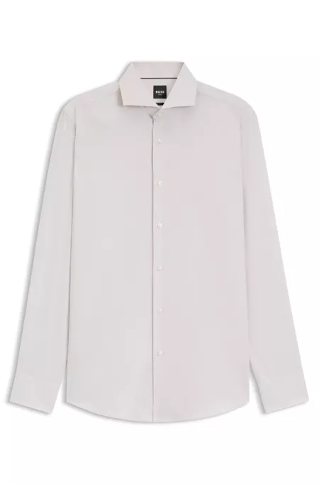 Slim-fit shirt in a structured cotton blend