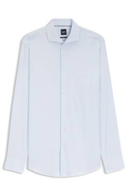 BOSS ONE Slim-fit shirt in a structured cotton blend 1