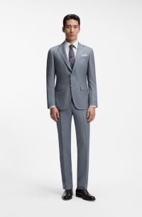 Two-piece slim-fit suit in wool and silk, Grey