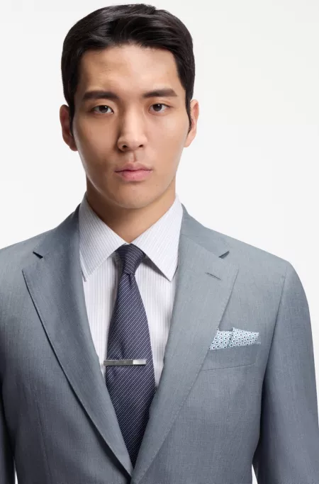 Slim-Fit Zweiteiler aus Wolle und Seide