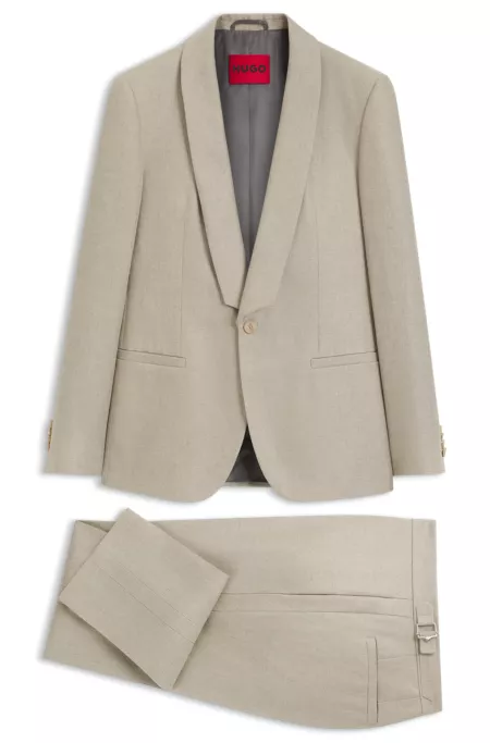 Slim-fit suit in linen twill