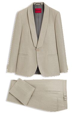 Slim-fit suit in linen twill